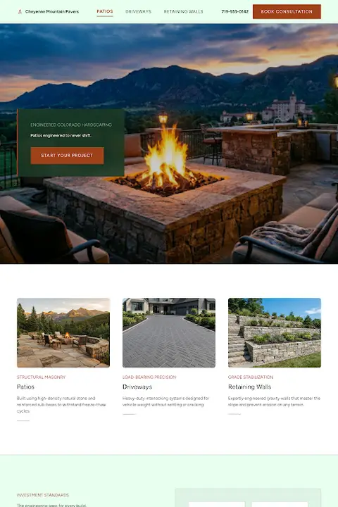 The Masonry Grid — Paver Installation website design