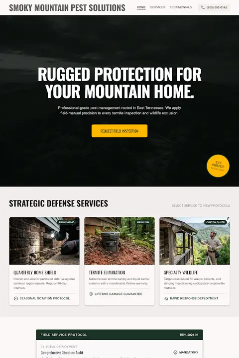 The Ranger Grid — Pest Control website design