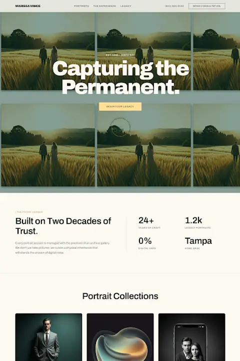 The Archival Exhibition — Photographer website design