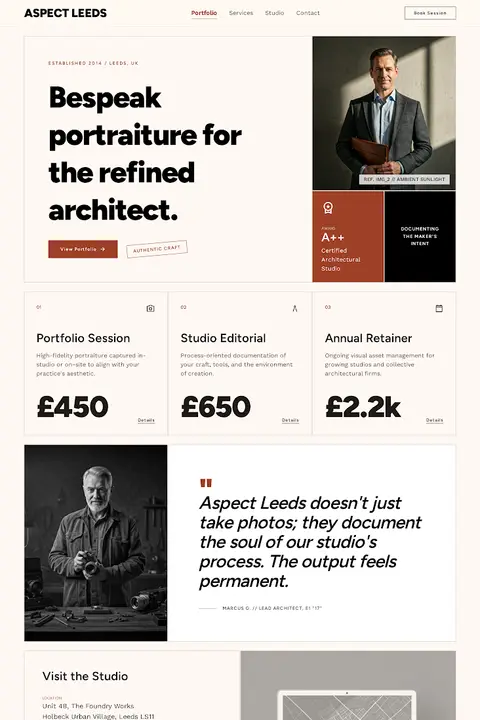 The Printed Portfolio — Photographer website design