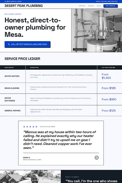 Blueprint Industrial — Plumbing website design