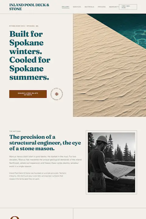 Tectonic Integrity — Pool Deck Resurfacing website design