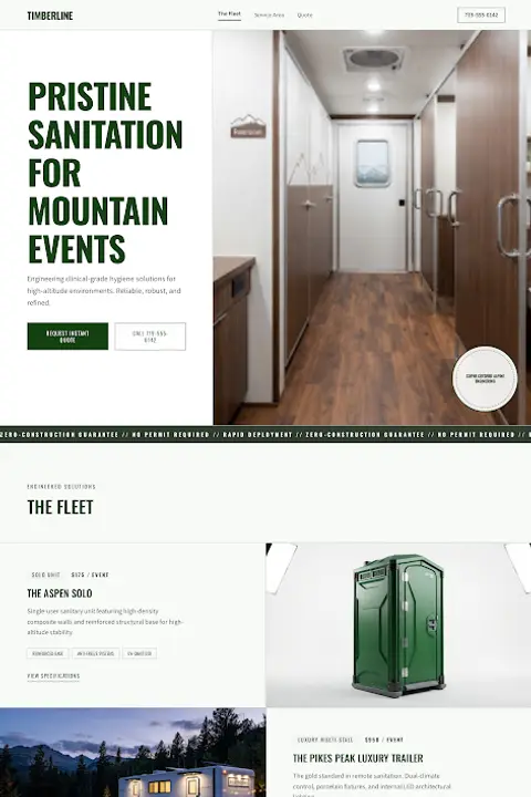 Alpine Sanitary — Porta Potty Rental website design