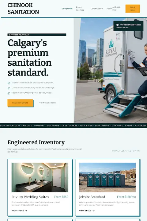 Spruce-Grid Structural — Porta Potty Rental website design