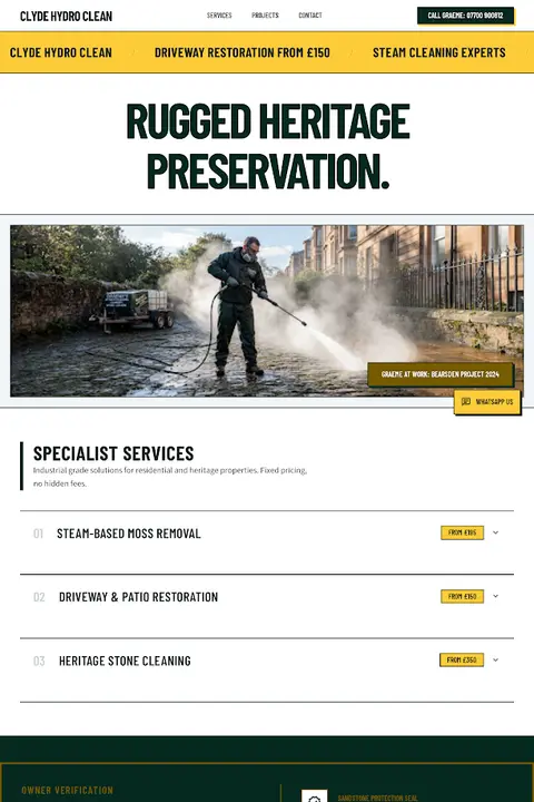 The Stonemason's Bulletin — Pressure Washing website design