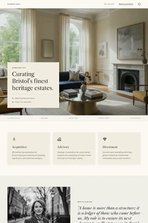 The Architectural Ledger — Real Estate Agent website design