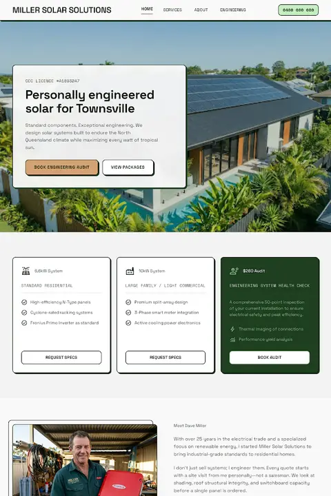 Structural Blueprint — Residential Solar website design