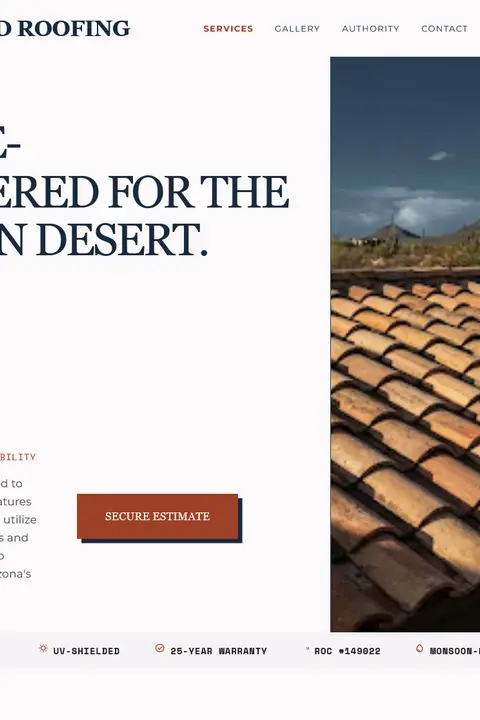 Architectural Authority — Roofing website design