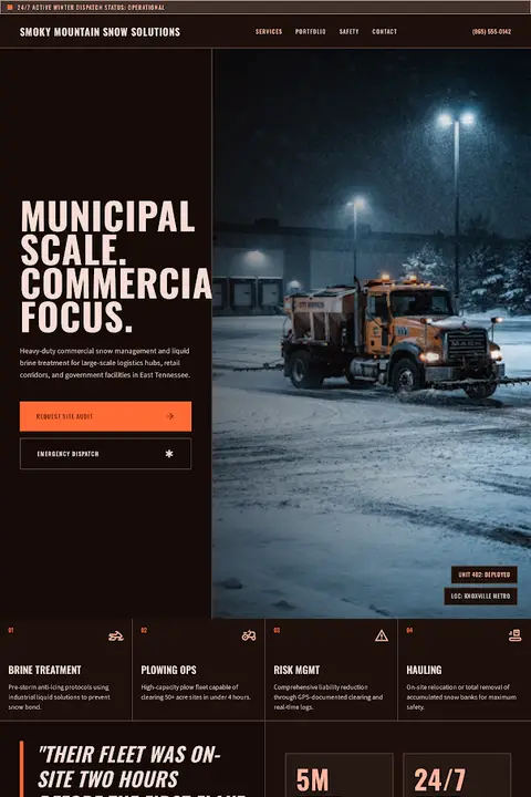 Heavy-Duty Gridiron — Snow Removal website design