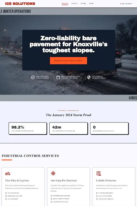 Ridge & Valley Industrial — Snow Removal website design