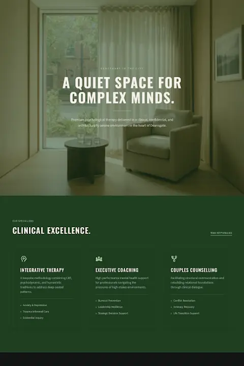 The Architectural Ledger — Therapist & Counseling website design