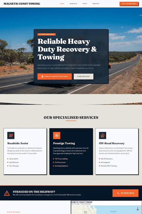 Heavy Duty Industrial — Towing website design