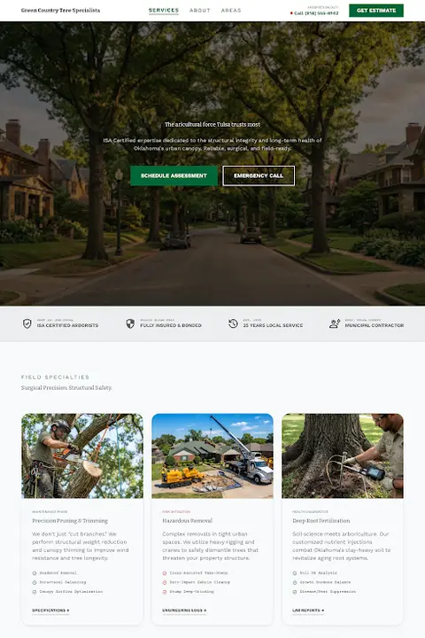 Engineered Canopy — Tree Removal website design