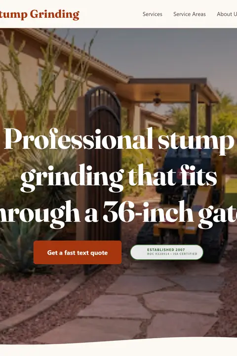 The Desert Estate Concept — Tree Stump Grinding & Removal website design